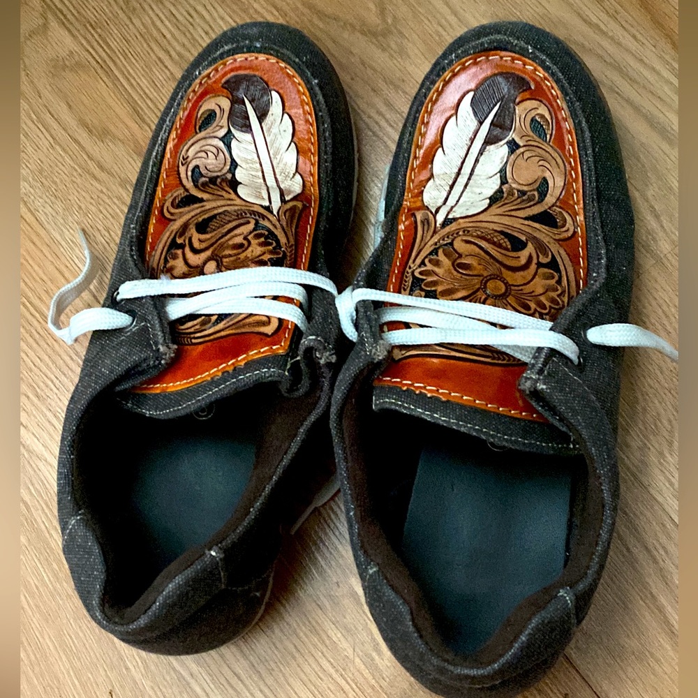 Hand Tooled Leather Lace Ups